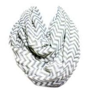 Gray and White infinity scarf